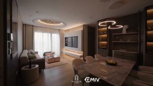 Trần giật cấp tròn GRG tại The Nelson Láng Hạ