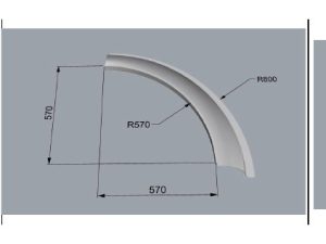 Trần cong bo góc GRG C-10# – mặt cắt – Vô Cực GRG