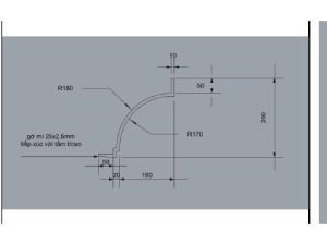 Trần cong bo góc GRG C-8# – mặt cắt – Vô Cực GRG