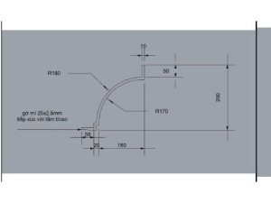 Trần cong bo góc GRG C-9# – mặt cắt – Vô Cực GRG