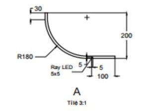 Trần tròn GRG B-1# – mặt cắt – Vô Cực GRG