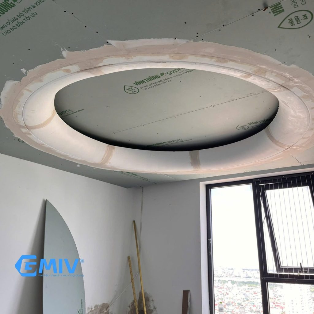 Trần tròn GRG đúc sẵn sau hoàn thiện